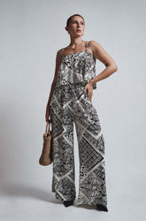 PRINTED FLARED PANTS